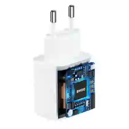 Sạc BWOO 2 cổng USB-A kèm cáp Type-C US CDA64VC 2
